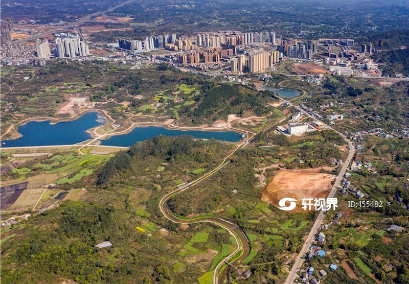 四川眉山春光明媚的柴桑河湿地公园