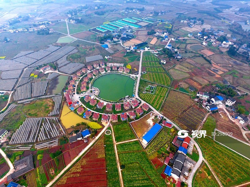 广安市岳池县石垭镇张口楼村航拍