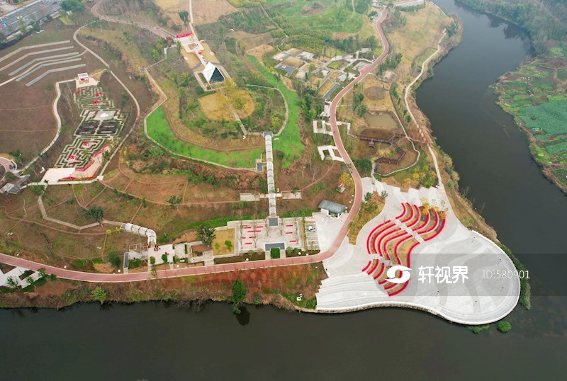 2024年1月28日，航拍位于内江市东兴区大千路北段的五星湿地公园。 图片 | 轩视界