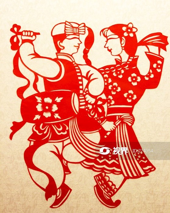 剪纸艺术陕北腰鼓