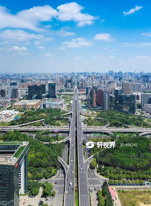 四川省成都市人民南路南延线天府立交航拍图