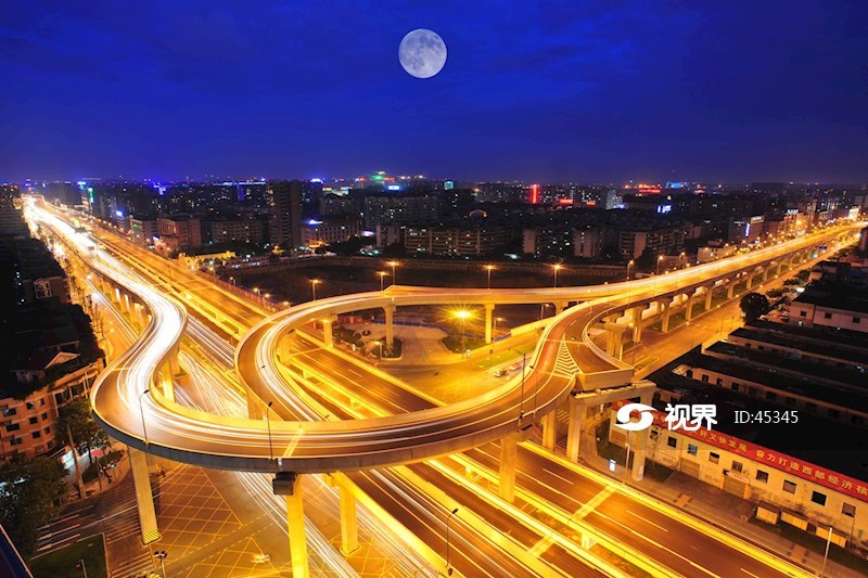 成都二环路双楠立交桥夜景