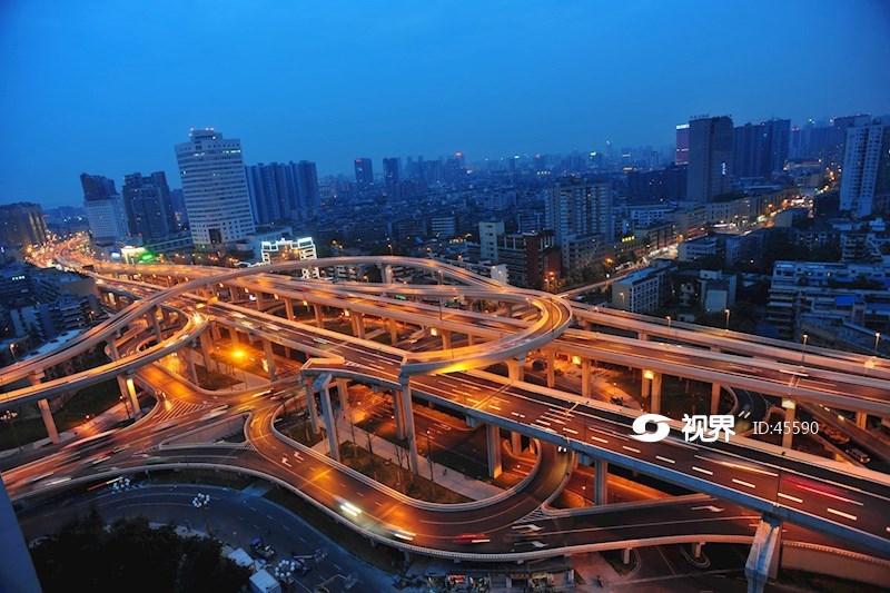 成都二环路营门口立交桥夜景
