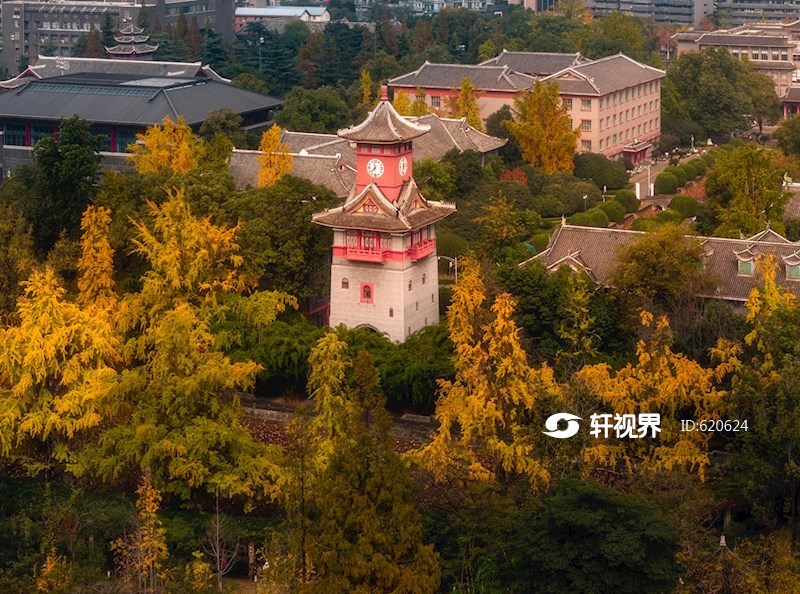四川大学华西校区秋季航拍图 图片 | 轩视界