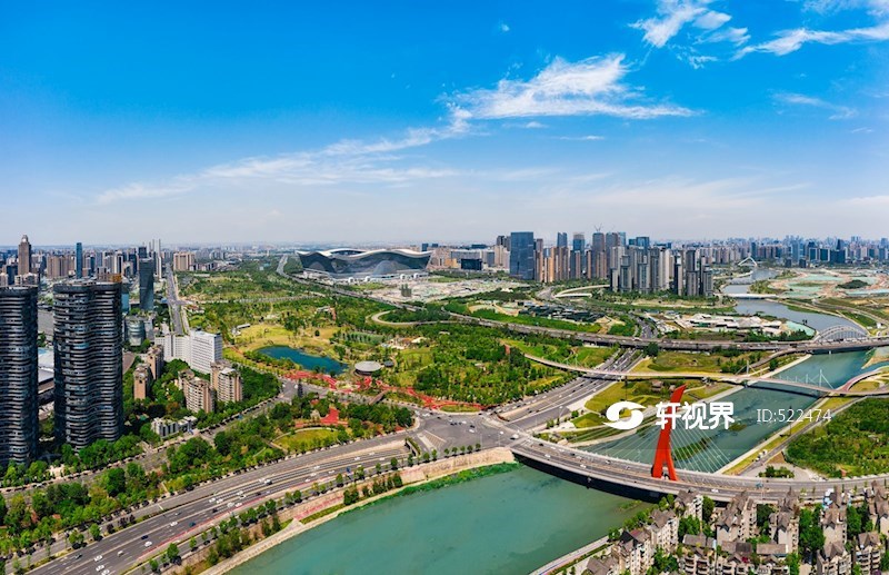 四川成都中和湿地公园桂溪生态园周边建筑航拍图 图片 | 轩视界