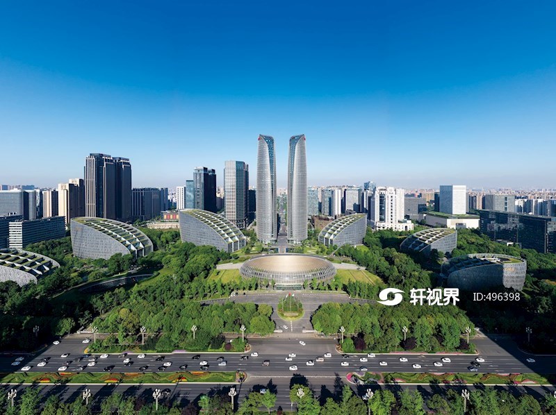 成都市高新区金融城全景航拍图