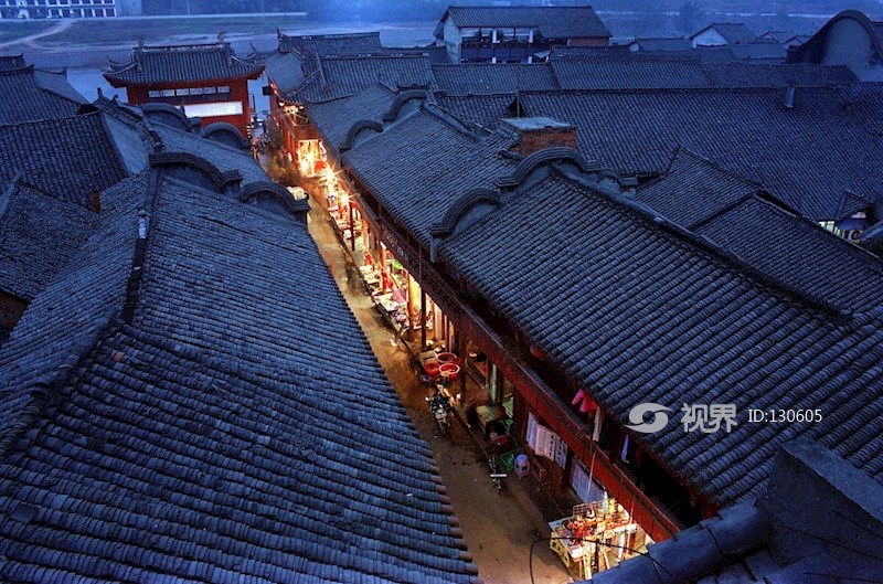 黄龙溪古镇鸟瞰全景