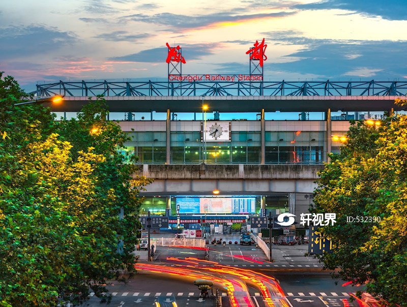 成都火车北站夜景图片