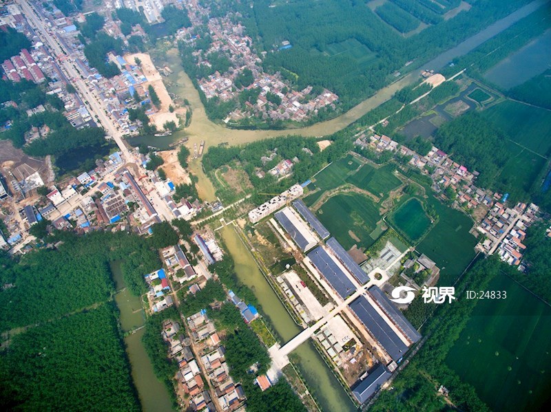 航拍江苏邳州市睢宁县下邳村白门楼遗址