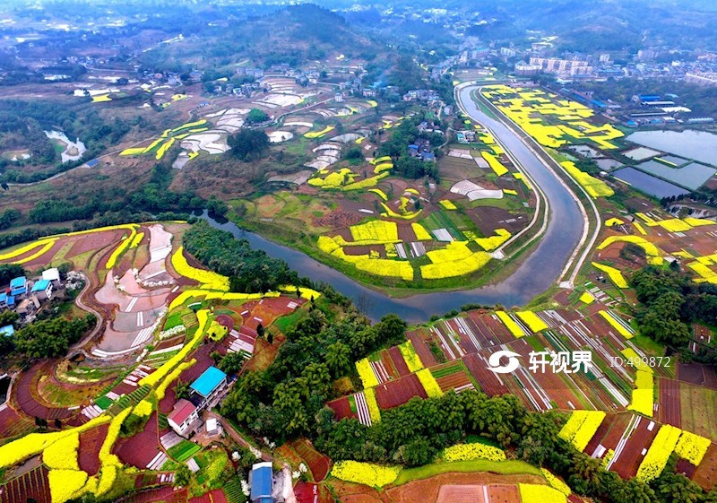 航拍华蓥庆华镇春色