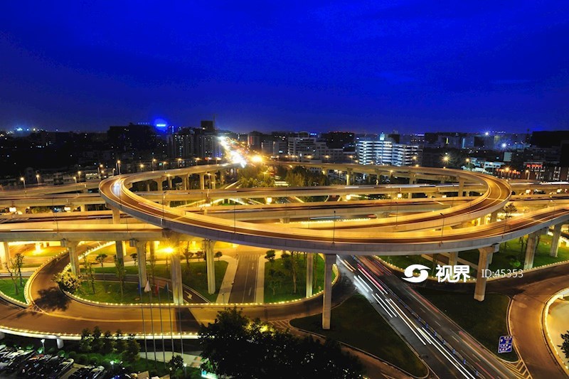 成都二环路永丰立交桥夜景