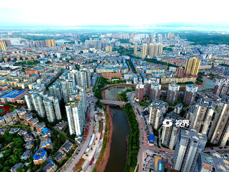 航拍广安城市新貌