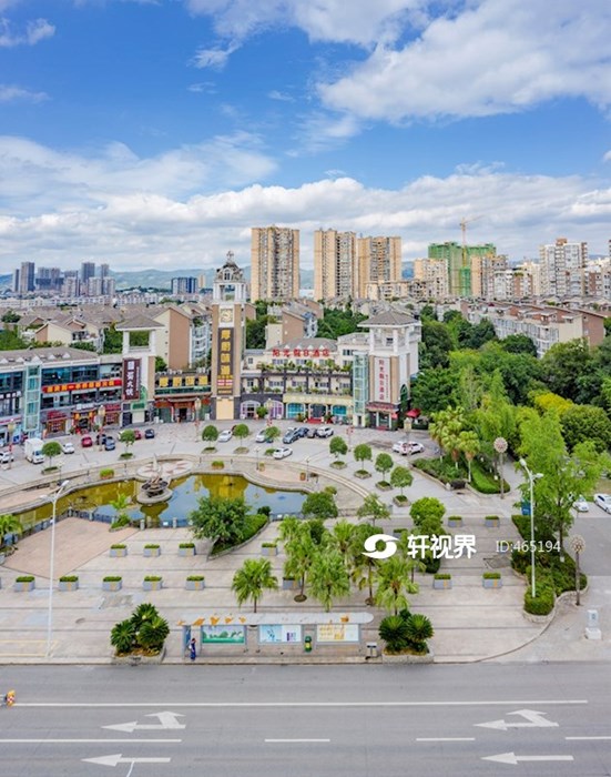 航拍金堂城市风光