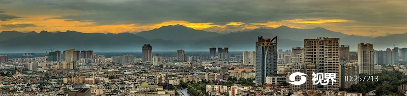 温江城区远眺群山 图片 | 轩视界